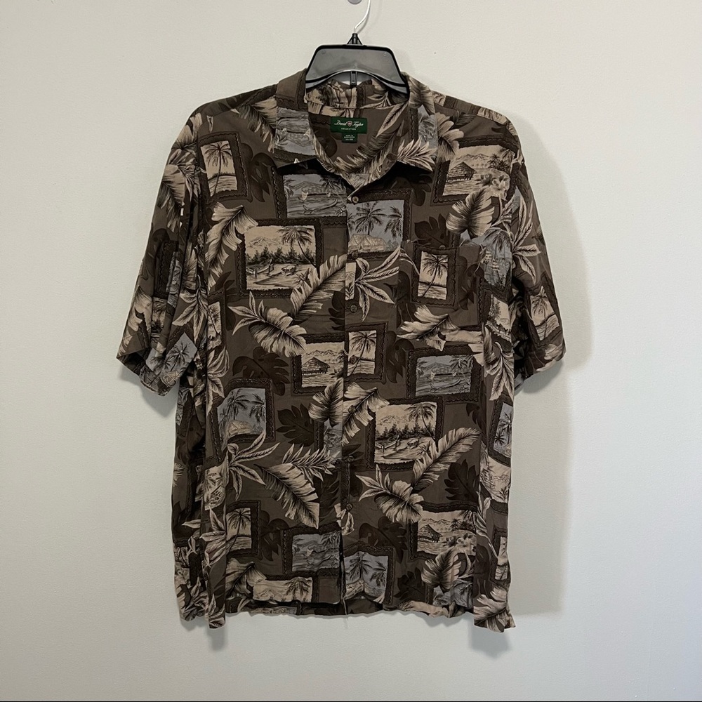 David Taylor mens tropical button up Sz 2x